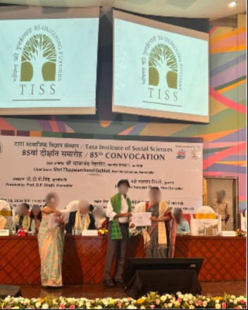 Convocation ceremony at Tata Institute of Social Sciences, faces blurred for privacy